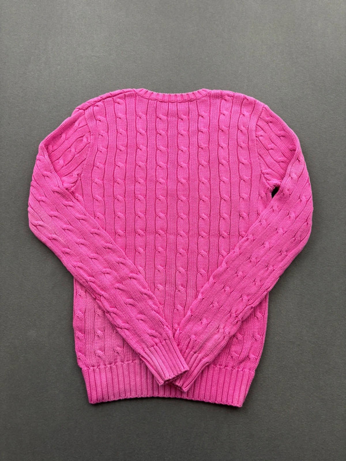 Women's Pink Ralph Lauren Cable Knit Jumper Size Small image 4