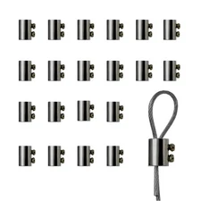20 PCS Upgraded Wire Rope Cable Clamps 3.6mm Single Hole Line Clamp Fastener