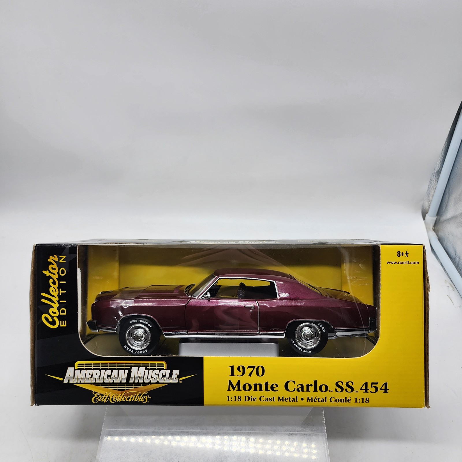 10G American Muscle 1970 Chevy Monte Carlo SS 454 Black Cherry 1:18 SEALED RARE