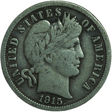 1915 Barber Dime Very Fine Condition *JE