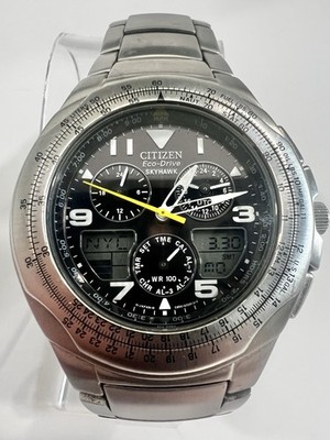 Citizen Quartz Eco-Drive World Time Skyhawk Chronograph Model C650-Q02128  Watch