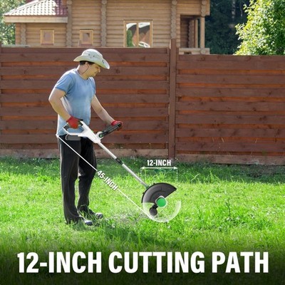 Lightweight 12 Inch Battery-Operated Weed Wacker with Adjustable Head and Handle