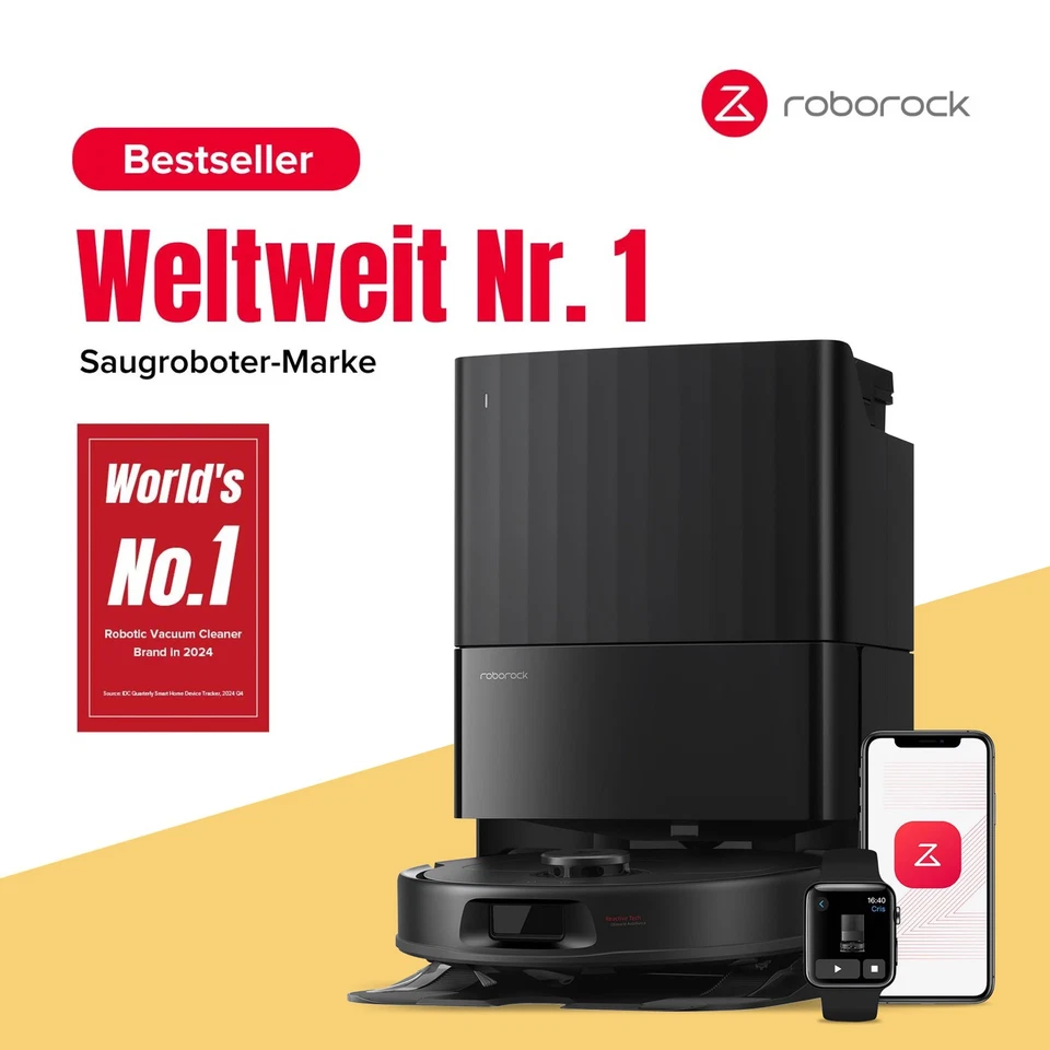 roborock QV 35A Saugroboter mit Wischfunktion,Anti-Verfilzungs-Seitenbürste,8kPa