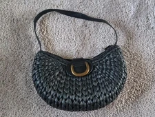 Sun N Sand Blue Woven Wicker Purse