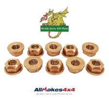 Allmakes Land Rover Copper Flanged Exhaust Nut Fasteners LR106277 x 10
