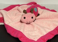 Carter's Ladybug Lovey Security Blanket Blankie Pink 2016 Plush Polka Dot 14"