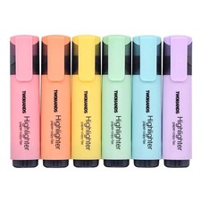 TWOHANDS Highlighter,Chisel Tip Marker Pen,6 1 Count Pack of 6 , Pastel