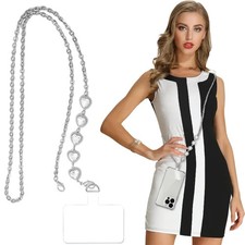 Turkalla Universal Phone Crossbody Chain Lanyard Leather Metal Shoulder Strap