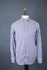Eton Slim Purple White Striped Cotton Spread Collar Long Sleeve Shirt Size 41