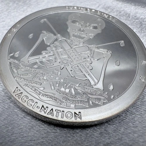 Very Rare Chautauqua Syringe Binge Vacci-Nation 1 oz .999 Silver BU [M1]