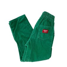 Vintage 90s OshKosh Green Corduroy Pant Retro Cottage Kids 6 Pull On USA Spring