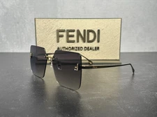 FENDI FIRST SUNGLASSES FE 4082US SQUARE 30B GOLD w/GRAY LENS 4082! SHIPS TODAY!