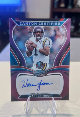 2025 Panini Certified Warren Moon Canton Certified Purple Auto /30   HOF