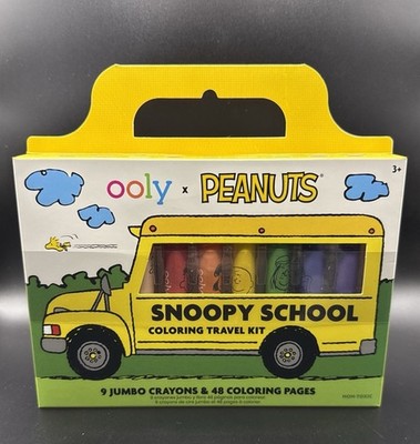Peanuts x Ooly Snoopy School Coloring Travel Kit Crayons & Color Book New.