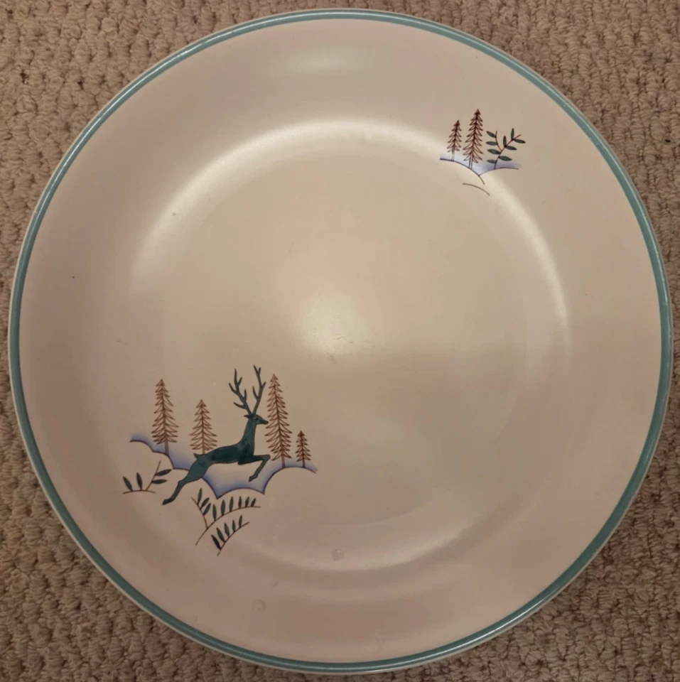 Crown Devon  Fieldings Greenland / Leaping Deer Design Large Dinner Plate x 6 - Image 3 of 4