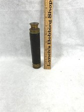 antique spy glass telescope brass leather Civil War Era 4 section original 1800