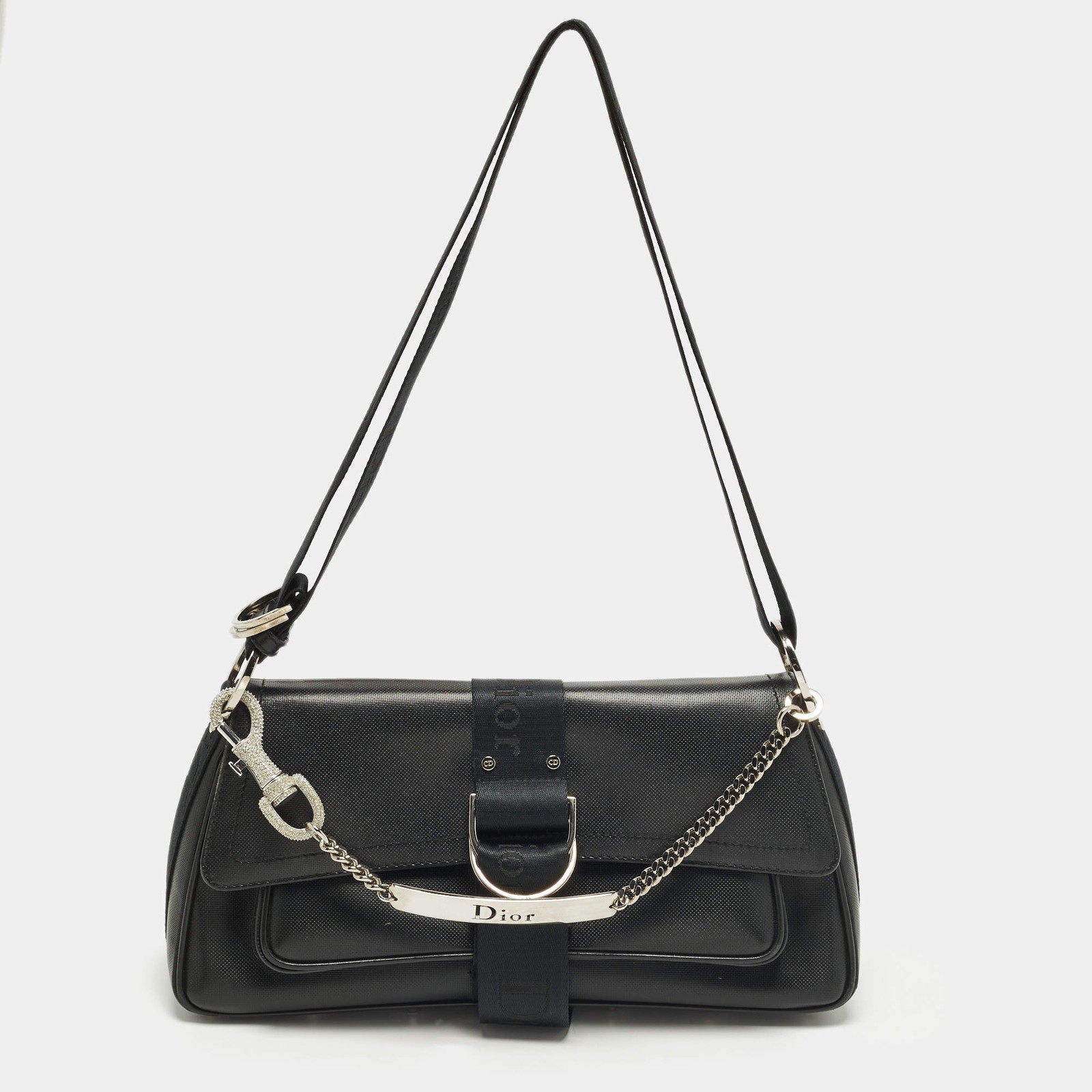 Dior Hardcore Black Coated Canvas Shoulder Bag