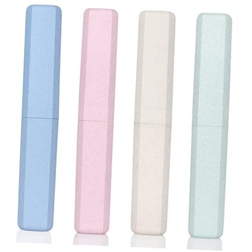 4 Pack Travel Toothbrush Case Portable Travel Toothbrush Holder Plastic