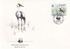 Birds Crane WWF Malawi FDC #4 1987 (152996)