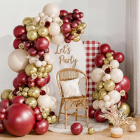 Luftballons Dunkelrot Bordeaux, 115Pc Luftballon Girlande Burgunder Mit Weinrote