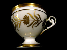 🇫🇷 ANCIENNE TASSE A CAFÉ CHOCOLAT PORCELAINE LIMOGES BLANCHE OR HAMOND ROBERT