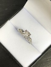 14k White Gold Vintage Illusion Diamond Engagement Ring