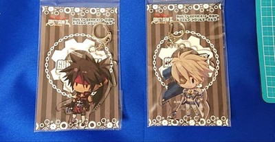 Guilty Gear Xrd -SIGN- Acrylic Keychain & Figure Set Sol Badguy Shin Kiske Used