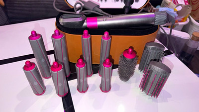 Dyson Airwrap Multi-Styler Set mit 8-12 Aufsätzen und Etui in Silber/Pink