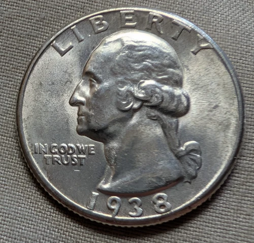 1938-P BRILLIANT UNCIRCULATED   WASHINGTON QUARTER.