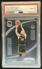 2023-24 Panini Prizm Deca Stephen Curry Downtown Bound #1 Warriors PSA 8