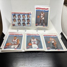 1991-92 hoops team usa lot, michael jordan 55, team card 62, scottie, magic, lar