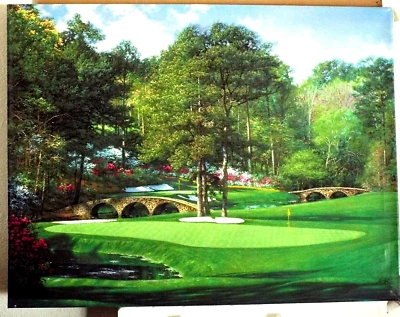 Larry Dyke “Eleventh At Augusta” Signed And # Canvas, 30 BY 39, BEAUTIFUL GOLF - Image 1 of 4