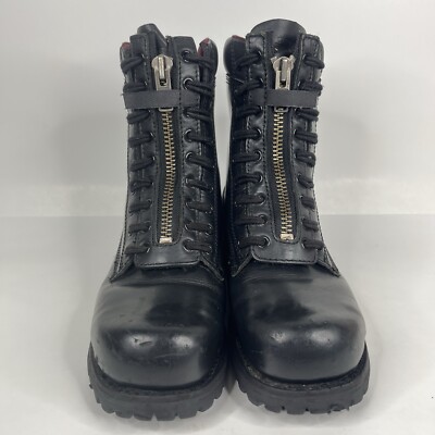 Chippewa Boots Mens Black Leather Zip Up Safety Toe 92400 Size 7 W