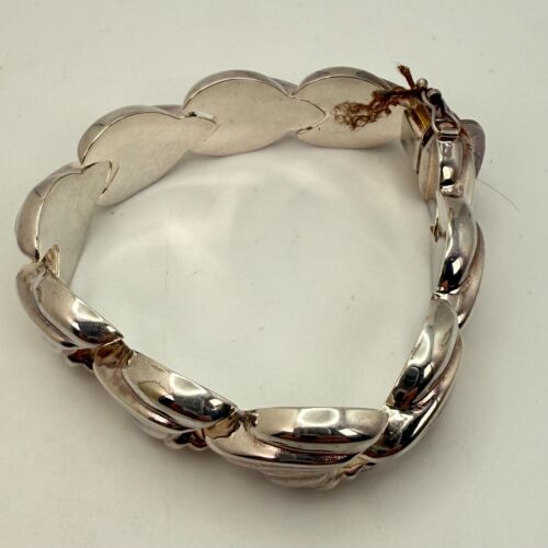 Vintage 925 Sterling Silver Italian Conch Shell Shape Bracelet Size 7.5'' (29g) - Picture 2 of 4