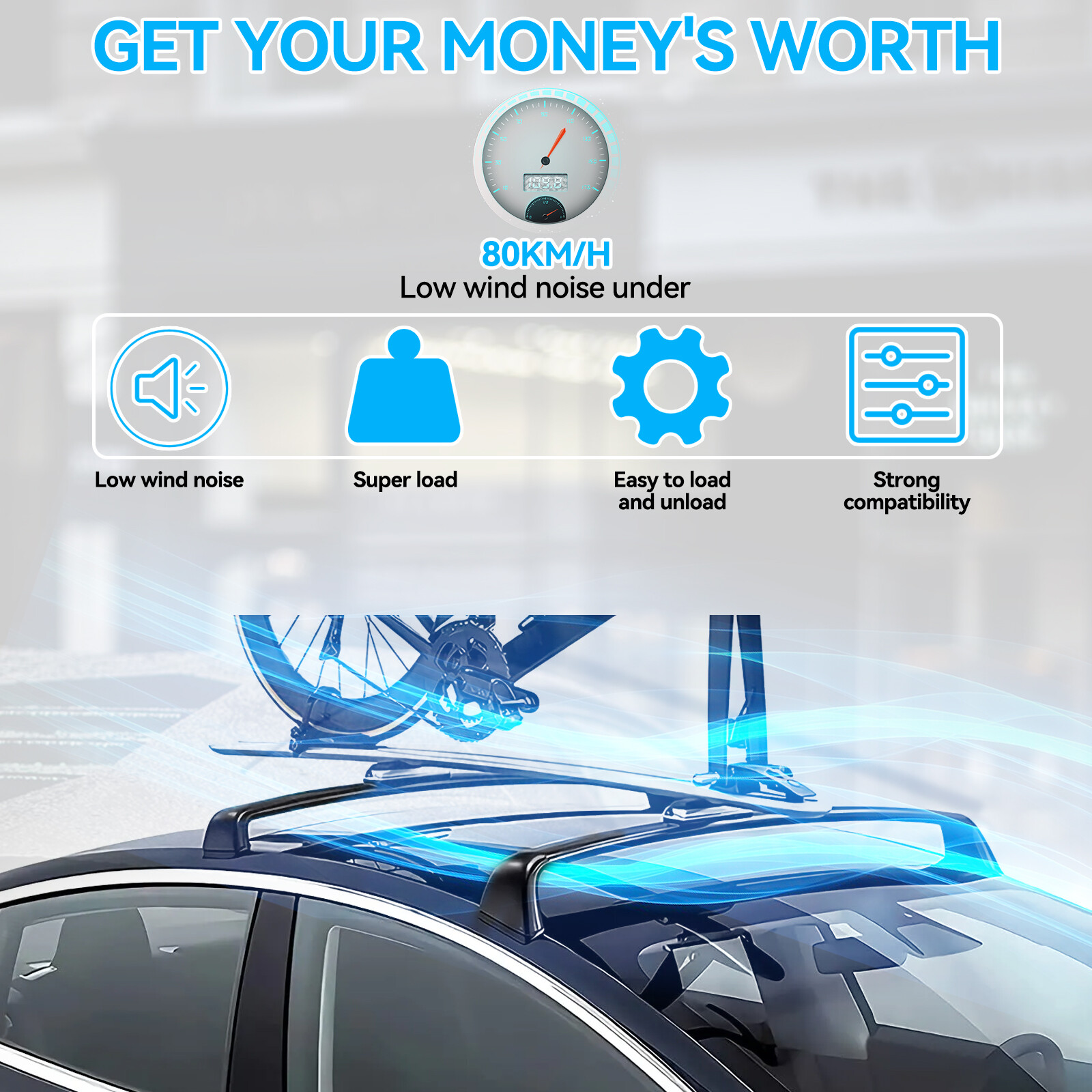 Roof Rack Cross Bars Luggage Carrier For Tesla Model Y 2020 2021 2022 2023 2024