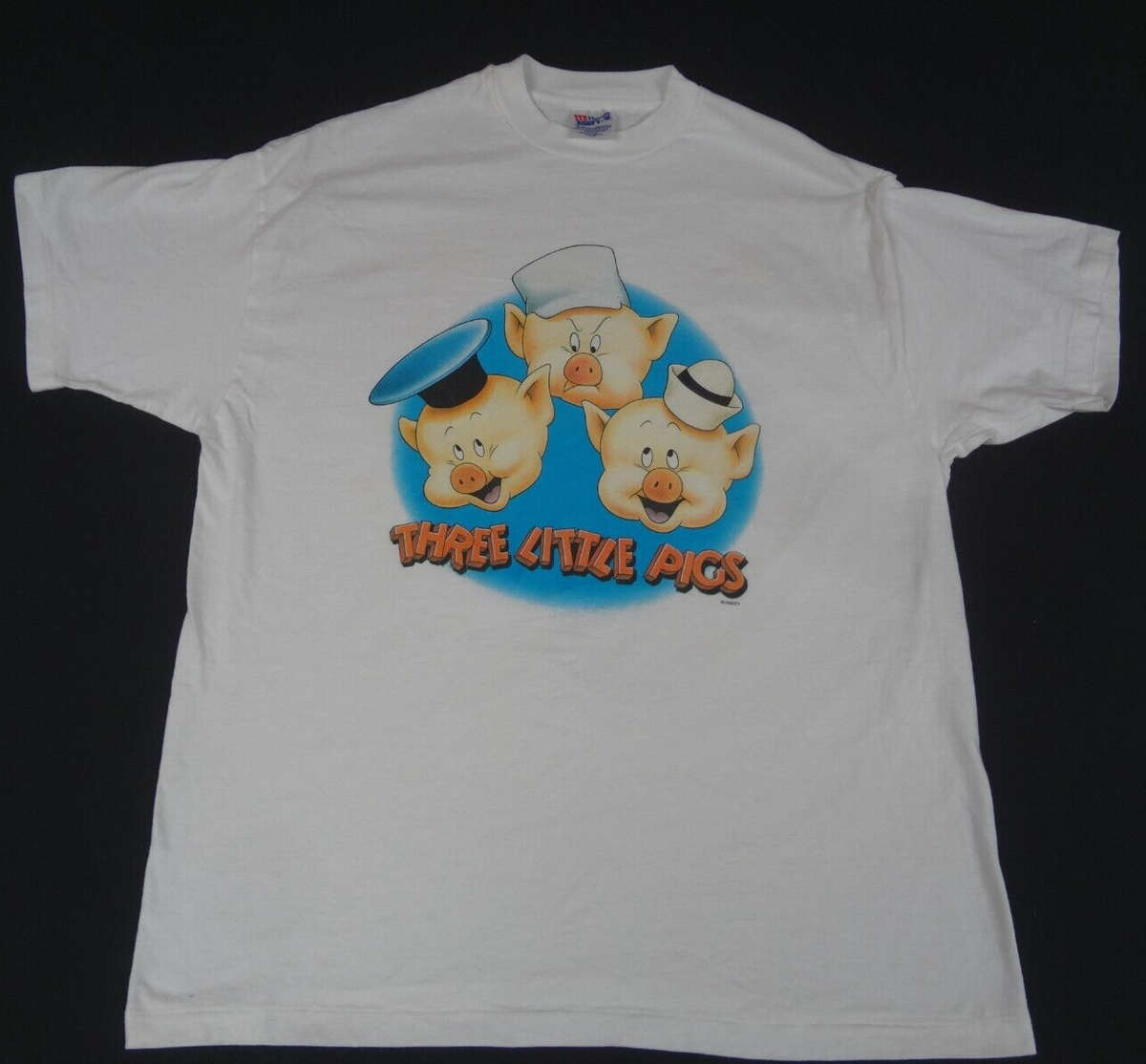 VINTAGE 1994 DISNEY THE THREE LITTLE PIGS WHITE XL T-SHIRT K30 | eBay