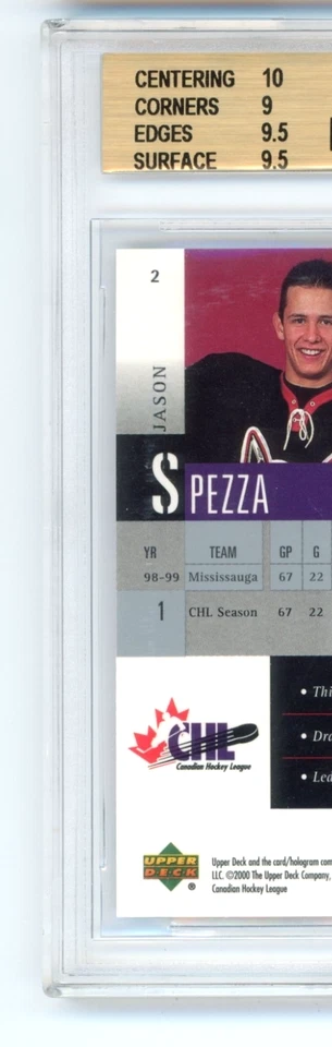 Jason Spezza BGS 9.5: 1999-00 Upper Deck NHL Prospects Highest Subs HGIP - Image 4 of 4