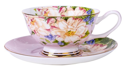 Set of 4 premium ceramic porcelain Bone China Floral Tea coffee cup and Saucers - Picture 6 of 10