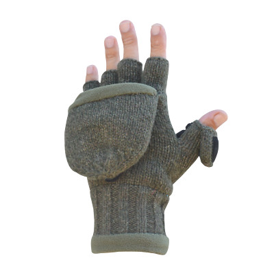 Ragg Wool Heated glove with pop-top mitten