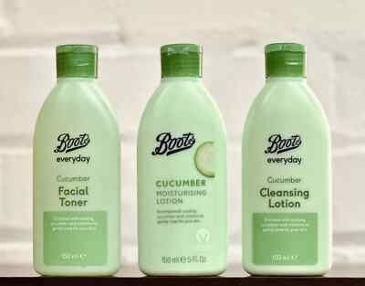 3x Stiefel GURKE Gesichtswasser, feuchtigkeitsspendende, reinigende Lotion | Verpackung kann sehr