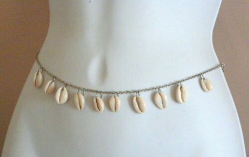 Turtle Shell Bakelite Beaded Silver Tone Chain Belt 33