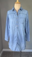Gap Chambray Denim W/ Pockets Shift Shirt Dress Women's S