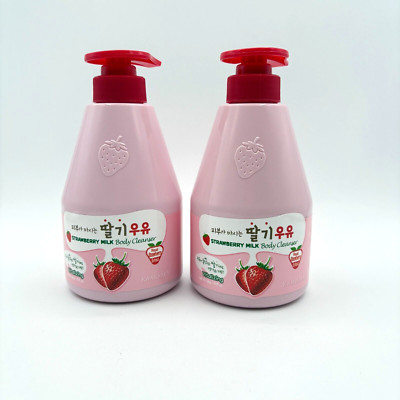 Lot of 2 Kwailnara Welcos Strawberry Milk Korean Body Cleanser 19.75oz