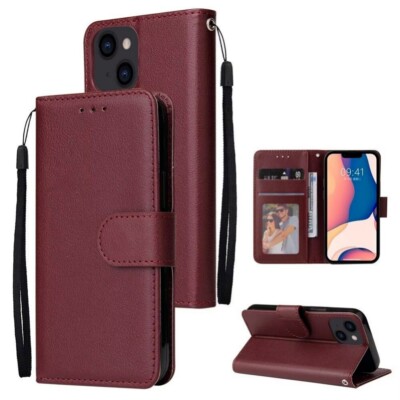 For iPhone 16 15 14 13 12 11 Pro Max 8 Plus Shockproof Leather Wallet Case Cover