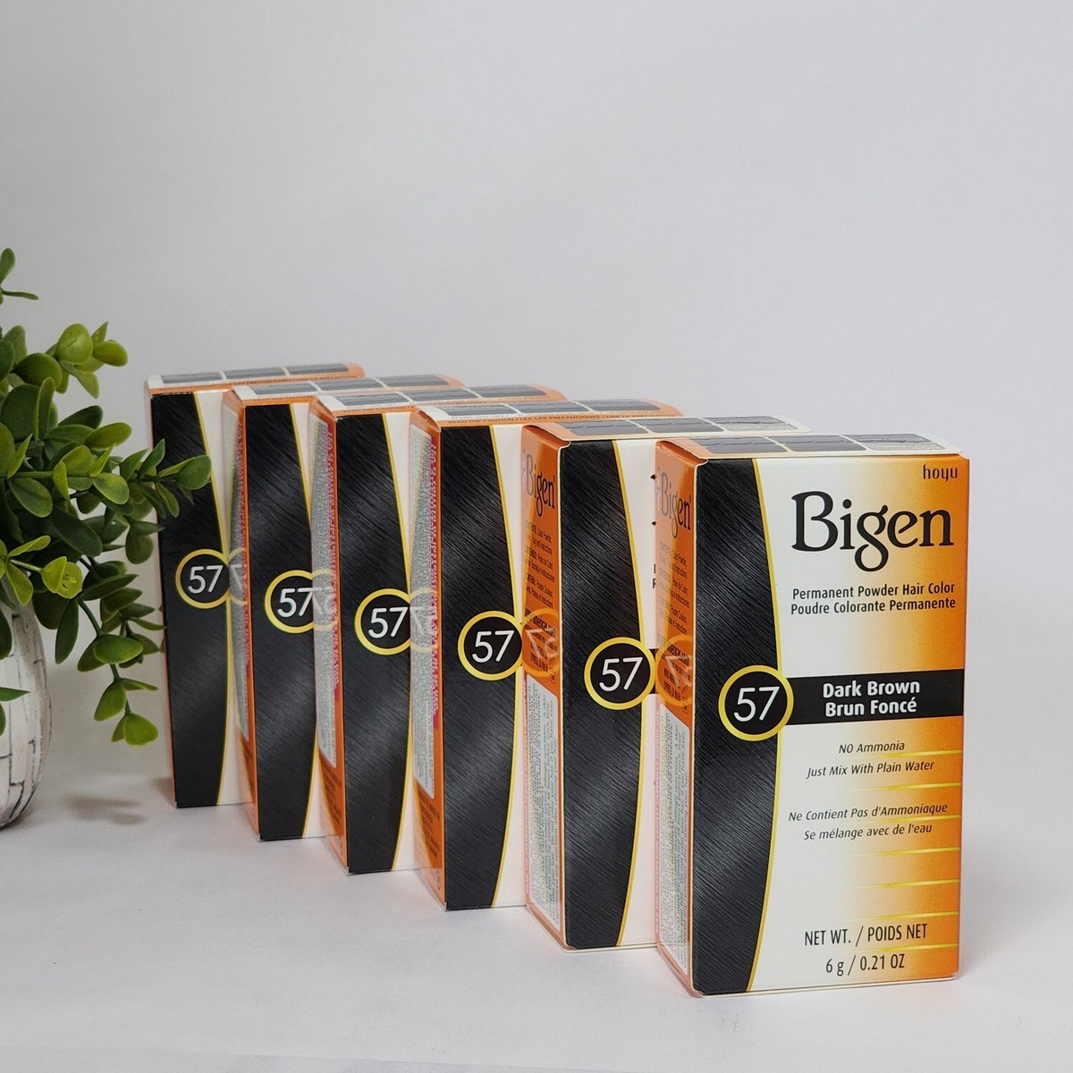 Bigen Hair Color 57 Dark Brown Permanent Powder Plastic Bottle Bigen Hair Color 57 Dark Brown Permanent Powder Plastic Bottle