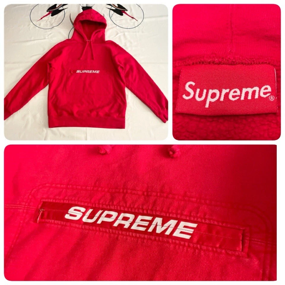 Sweat à capuche Supreme Zip Pouch SS19 rouge L