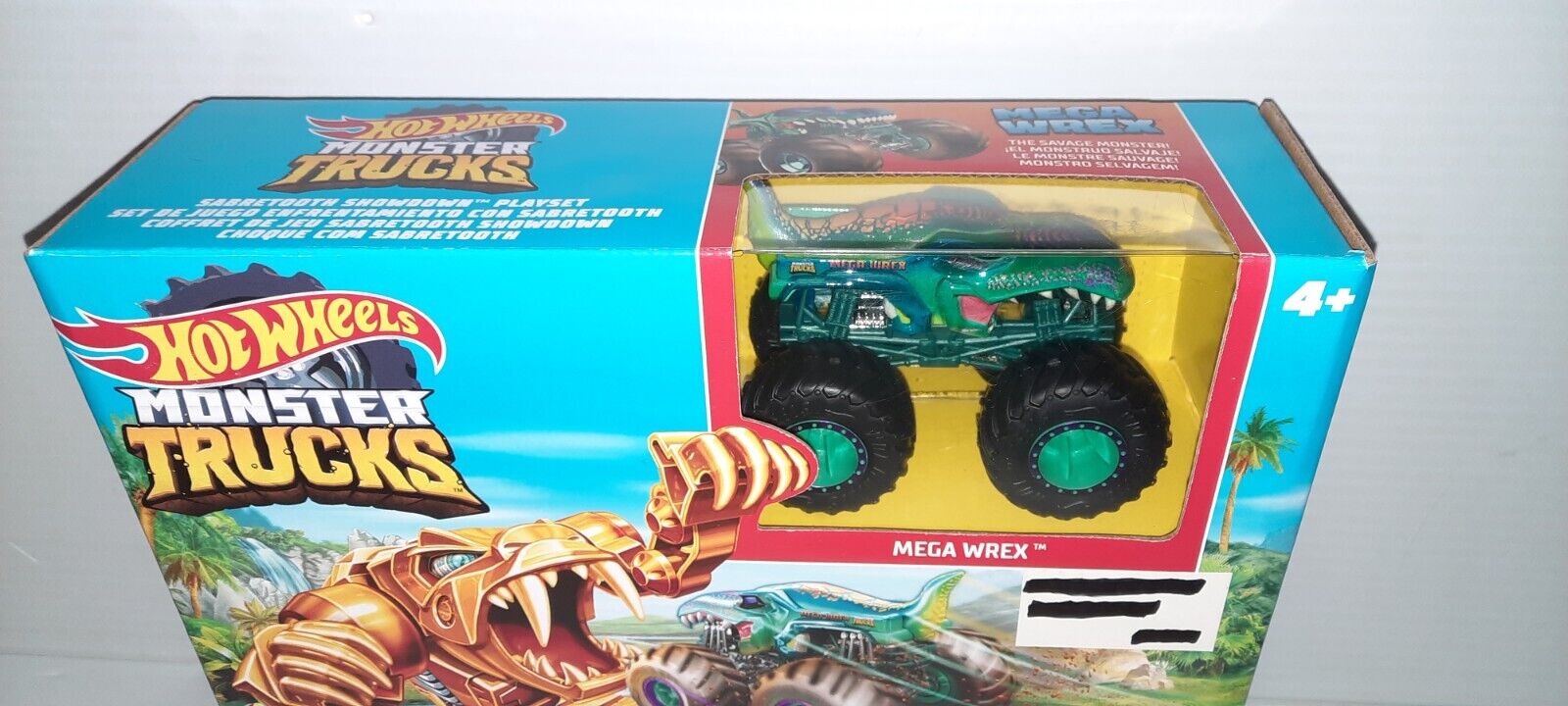 Hot Wheels Pista com veículo Monster Truck Sabretooth Showdown