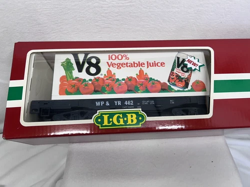 LGB #41850 Campbell's V8 Juice Flat Train Car -WP&Y 462 -New in orginal box!
