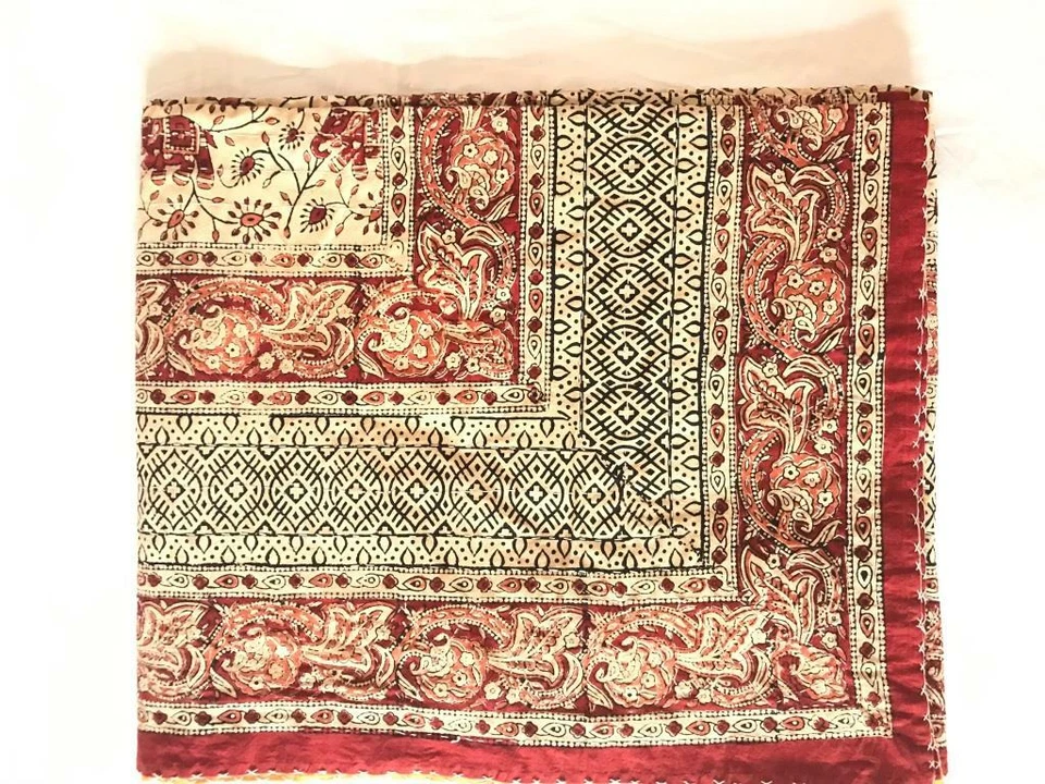 COLCHA KANTHA COLCHA DE ALGODÓN HECHA A MANO MANTA INDIA TAMAÑO QUEEN. LOCO. Foto 3 de 4