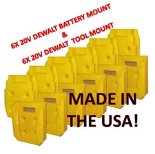 6 / 6 Combo Pack DeWALT 20V 60V Tool & Battery Mounts / Hangers / Holder
